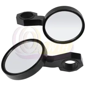 Htc16746001 Hightechdeals8 Pair Utv Round Rearview Side Mirrors With 1.75 Inch Roll Bar For Polaris Rzr Can-am
