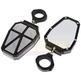Htc16746322a Hightechdeals8 Aluminum Utv Cnc Rear View Mirrors 1.75 Inch For Polaris Ranger Rzr 800 900 Can-am
