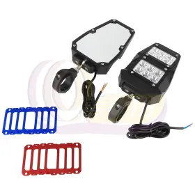 Htc16746725a Hightechdeals8 1.75 Inch -2 Roll Cage Utv Rearview Side Mirrors With Led Light For Polaris Rzr Set