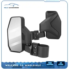 Hqa117ac191ce Hqas-accessories Fits Polaris Honda Set Utv Atv 1.75 Inch - 2 Roll Cage Rear Tow Mirrors High Impact