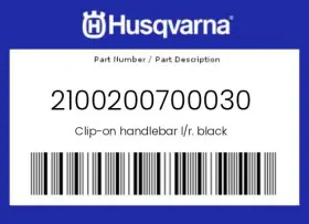 Husqvarna 2100200700030 Genuine Clip-on Handlebar L/r. Black -