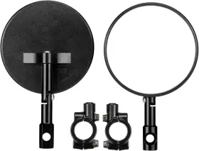 02502 Kemimoto Premium Billet Aluminum Motorcycle Mirrors 7/8ftft 3.9 Inch Black