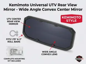80301030 Kemimoto Utv Center Mirror Fits 1.75 Inch 2 Roll Bar Rzr Can-am New Open Box