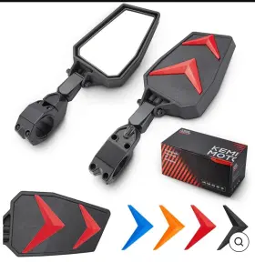 B0106-01101bk Kemimoto Nib Kemi Moto Color Side Rear View Mirror For 1.75 Inch Utv Roll Bar