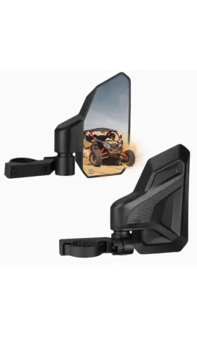 B0106-03502bk Kemimoto 1.65 Inch - 2 Utv Rear Side Mirrors For Rzr Can-am Maverick X3 Commander 800/1000