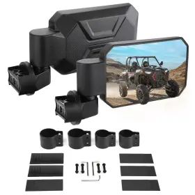 B0106-13001bk Kemimoto Utv Side Mirrors With 1.6 Inch To 2 Roll Bar Cage 6.82 X4.26 Black