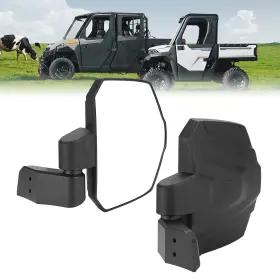 B0106-15701bk-ca Kemimoto Upgraded Side Mirrors Large Size Door-mounted 8.7 Inch X 6.3 Black