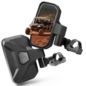 Kemimoto B0106-16258-bk-p Utv Side Mirrors Upgraded Auto Fold Reset Billet 8 Inch 4.7 Black