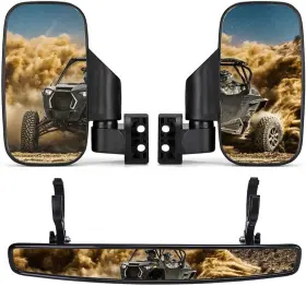 Bzh0221-02 Kemimoto Can-am Commander/maverick Side Mirrors And Rear Mirror By