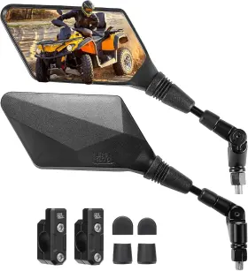 Frb0106-16256 Kemimoto Atv Mirrors 8mm 10mm Foldable Motorcycle With 7/8 Inch Handlebar