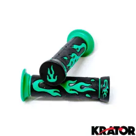 Krator 698056526287 Honda Atv Foreman Es Rancher Recon Rincon Blue Flame Grips Handgrips Quad Utv