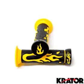 Krator 698056526423 Polaris Jet Ski Watercraft Yellow Flame Gel Hand Grips Seadoo Jetski Handgrip