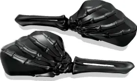 Kuryakyn 191209016326 Skeleton Hand Mirrors Black/black