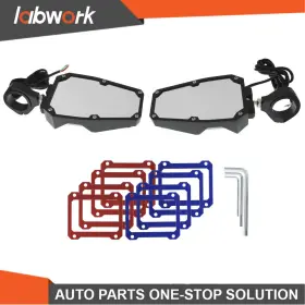 Tl15953q Labwork Rear View Side Mirrors With Led Lights For Polaris Rzr 1.75 Inch -2 Roll Cage