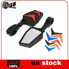 Ap16746501l Leader Pair 1.75 Inch -2 Utv Side Rear View Mirror Black For Polaris Rzr S 800 900 Xp 1000
