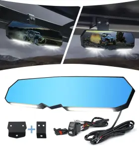 Lp003011143 Lupar Utv Rear View Mirror With Led Light Aluminum Rzr Center Rearview Mirrors 2