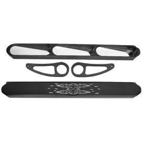 R-mir-1.5-blk-cl77 Modquad 3-panel Mirror With Mounts - Black 1-1/2 Inch Bar 4 Brackets
