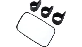 30227247 Moose Racing Clamp-on Rectangular Rear View Mirror Matte Black