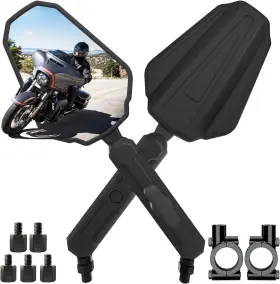 Mir-06 Motorbel Adventure Motorcycle Mirrors Adjustable Universal Side Black