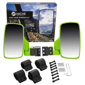 519-kmi2247r Niche Side View Mirror Set For Polaris Ranger Rzr Xp 570 700 800 900 1000 Green