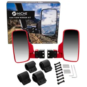 519-kmi2248r Niche Utv Side View Mirror Set For Can-am Maverick X3 Defender Commander Red