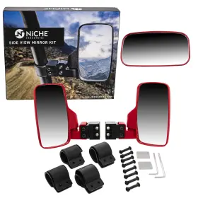 Mk1001409 Niche Red Breakaway Side Rear View Mirror For Offroad Utv 1.75 Inch Cage 1998-2019