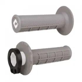 1426010115 Odi V2 Half Waffle Mx Lock-on Grips Grey - Soft Compound For Atv/utv