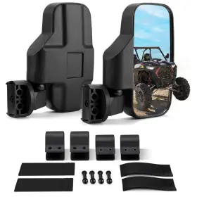 Mppunoo121oooo3 Oumurs Pair Rear View Side Mirrors Set For Polaris Rzr Xp 570 800 900 1000 Crew Ranger