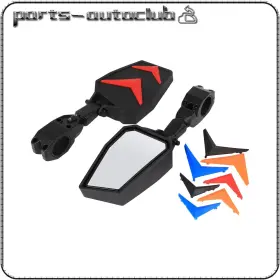 Pac1086083701part Parts-autoclub Utv Left Right Side Rear View Mirrors 1.75 Inch Bar Fits Polaris Rzr Ranger Xp 900