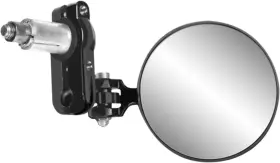 0640-1479 Parts Unlimited Round Mirror - Black 4 Inch Lens 7-7/8 Stem