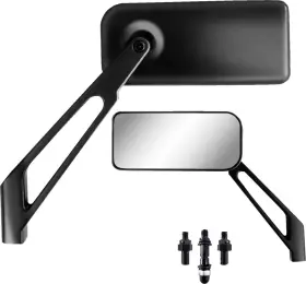98003 Parts Unlimited Mirror - X-treme Designer Side View Rectangular Blac