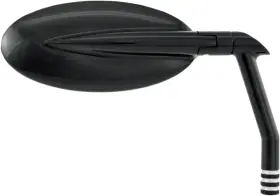 0064-2029-bm Performance Machine Pm Mirror - Vision Side View Oval Black/contrast Cut Left/r
