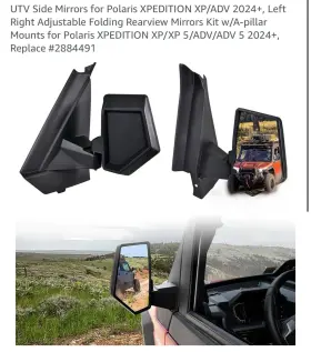 Pokiauto 789049888274 Utv Side Mirrors For Polaris Xpedition Xp/adv 2024
