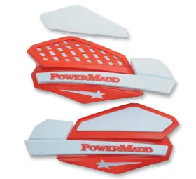 34222 Powermadd Inch Star Series Handguards Atv Utv Mx Snowmobile - Red/white