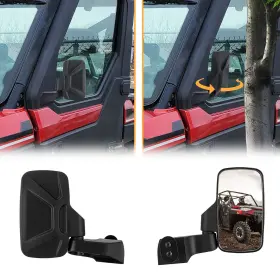 80301047 Ri Utv Rear View Side Mirrors Door Mounted For Polaris Ranger 1000 Xp / Pro Xd Crew