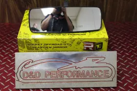 Ro-20163 Rocket Black Utv Universal Roll Bar Rear View Rearview Mirror Sxs