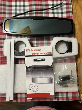 99007a Rough Country Utv Aluminum 12 Inch Rearview Mirror With Light New Open Box