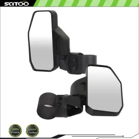 Cb117191s01 Scitoo Lh Rh Side Set Utv Atv 1.6 Inch - 2 Roll Mirrors For Polaris Honda Black Manual