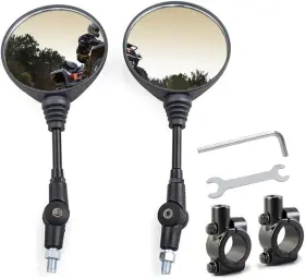 Semimo 747370005890 Universal Motorcycle Rear View Mirror M10 Compatible Black