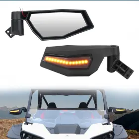 Bas-cz800035 Shinjew Folding Side View Mirrors With Turn Signal Lights For Polaris Rzr Xp 1000 2024
