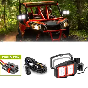 80301038 Si For Polaris Ranger Xp 1000 Racing Side View Mirrors And Led Lights Wire Kit
