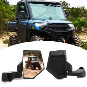 80301053 Si Utv Large Size Door Mounted Side Mirrors For Polaris Ranger 1000/xp 1000 2018-25