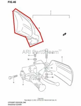 57541-19b50-y6h Suzuki New Oem King Quad 500 Lt-f Left Hand Knuckle Cover Guard Gray