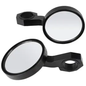 To16771at460p Topower Pair Utv Round Rearview Side Mirrors With 1.75 Inch Roll Bar For Polaris Rzr Can-am