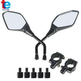 Turitrade Tr50556 Dirt Bike Atv Rear View Side Mirrors Connectors For Polaris Sportsman 300 Xp 850