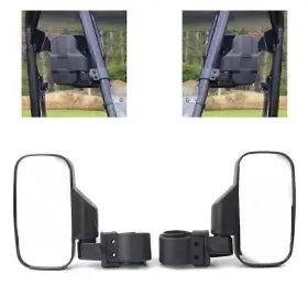 Twoagain 550729733456 Rear View Mirror Side Mirrors 1.75 Inch 2 Roll Bar For Polaris Rzr Yamaha Utvs
