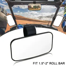 Mall-un012105-2 Twom Fit For Utv Rear View Center Mirror 1.5 Inch - 1.75 2 Roll Cage Bar Side