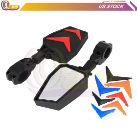 Wh167465tm Whee 1.75 Inch 2 Utv Side Rearview Mirror Black For Polaris Rzr S 800 Xp 900 4 1000