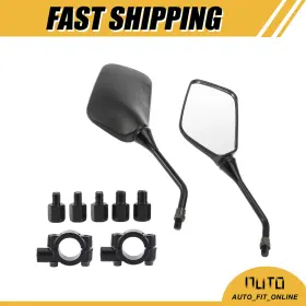 X Autohaux 726215603934 One Set 7/8 Inch Handlebar Clamp Motorcycle Scooter Rear View Side Mirrors Universal