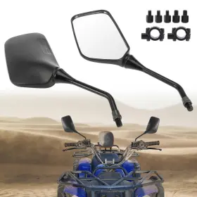 X Autohaux 747709125572 Universal 7/8 Inch Handlebar Clamp Atv Motorcycle Scooter Rear View Side Mirrors Kit